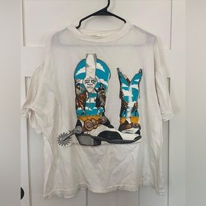 Vintage made in USA single stitch cowboy boot t-shirt